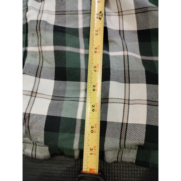 LL Bean Flannel Shirt Sherpa Lined Jacket Mens XXL-Tall Plaid Green Shacket - Picture 9 of 9